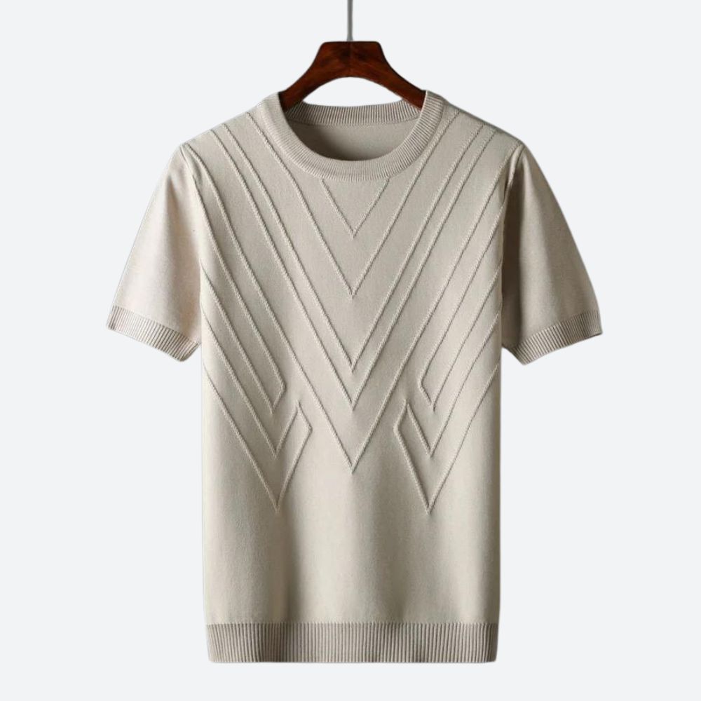 Herren Texturierter Strick T-Shirt