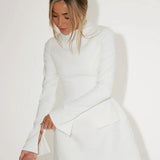 Damen Langarm Mini Etui Kleid