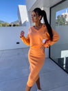 Damen Pullover und Kleid Zweiteiler Set