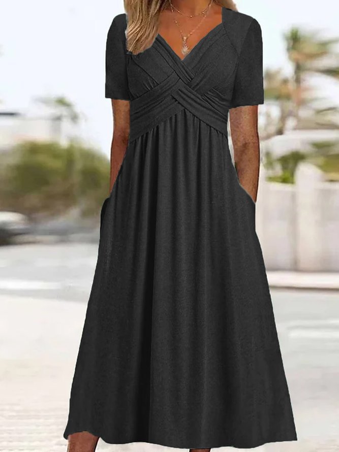 Maryjane | Damen Midikleid | V-Ausschnitt
