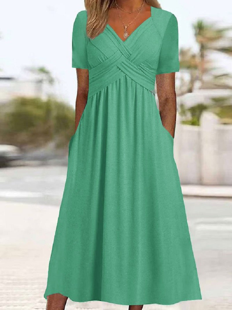 Maryjane | Damen Midikleid | V-Ausschnitt