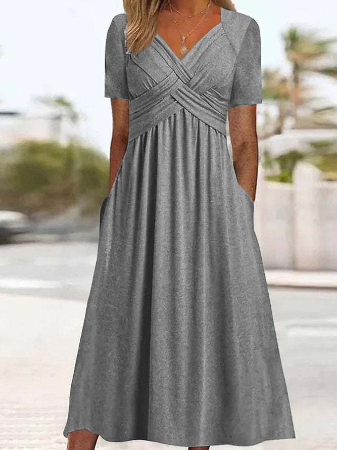 Maryjane | Damen Midikleid | V-Ausschnitt