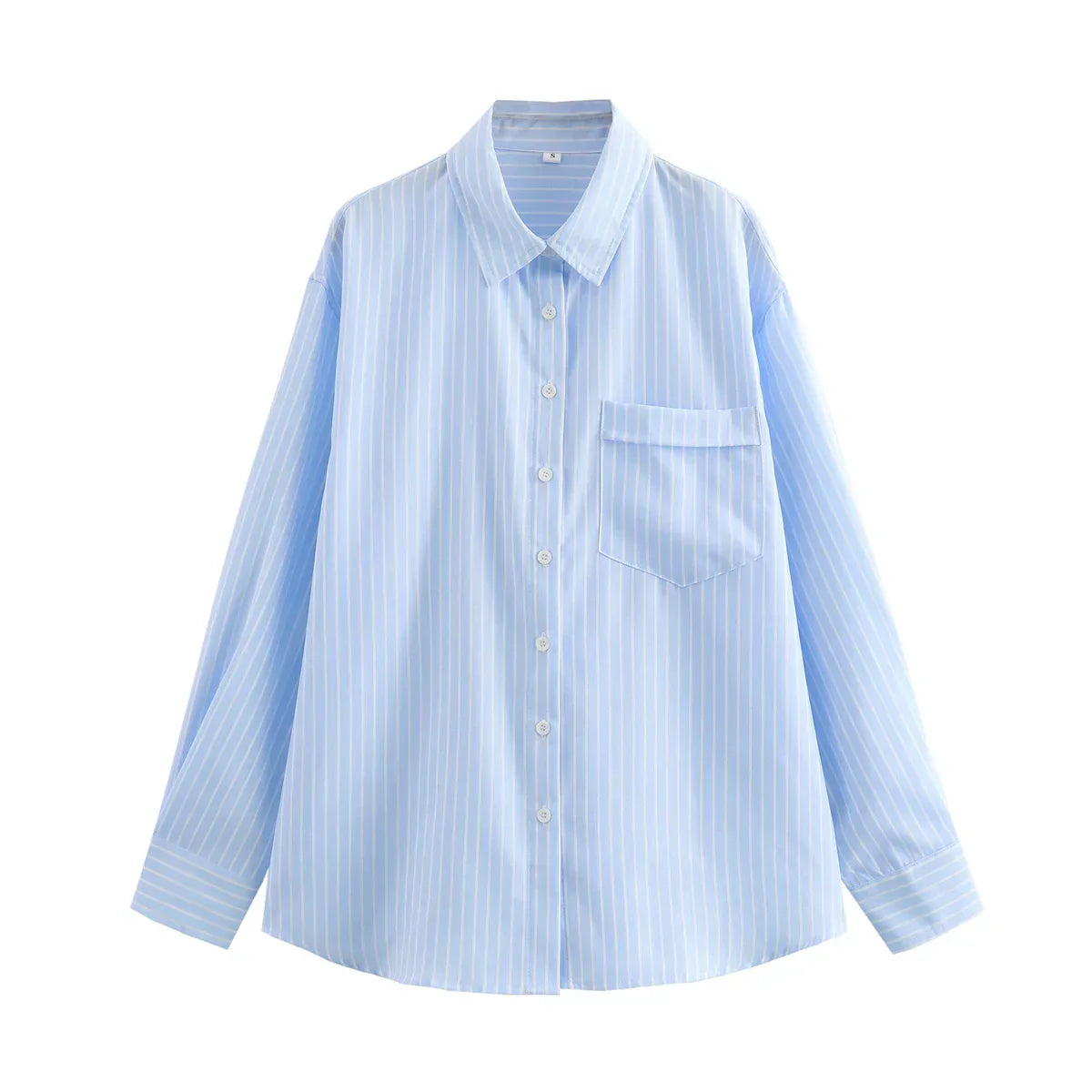 Blusa larga para mujer con rayas y cuello