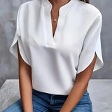 Sophia | Plissee-Front Stehkragen Bluse