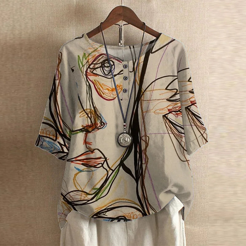Lily | Laternenärmel Blumenmuster Bluse