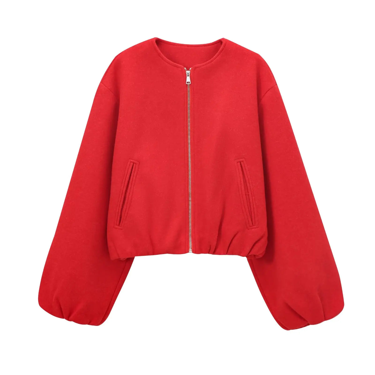 Damen Reißverschluss mit Taschen Übergangsjacke