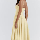 Damen A-Linien Midi Hochzeitsgast Kleid