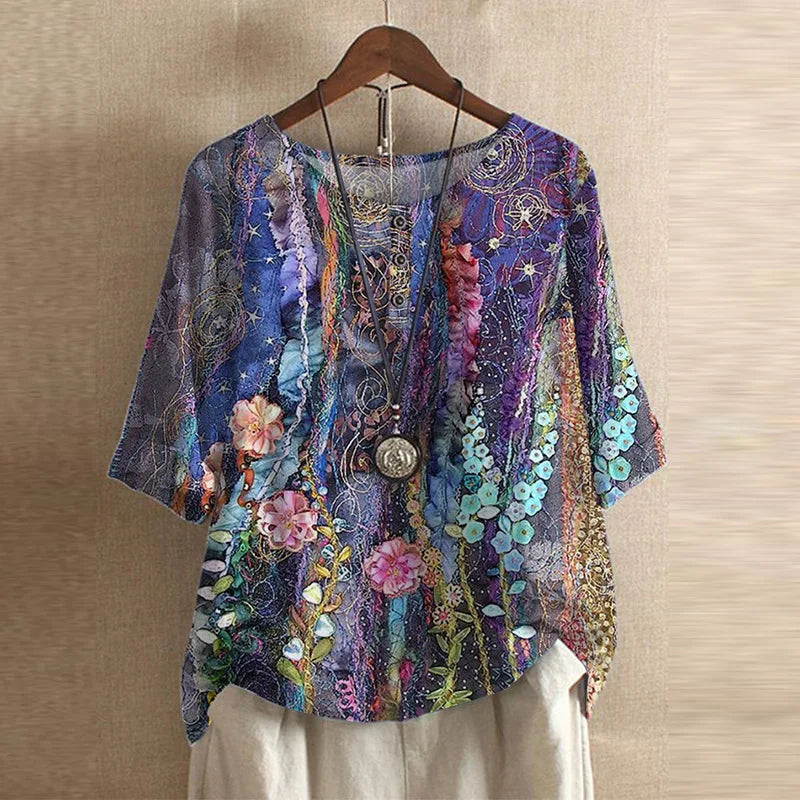 Lily | Laternenärmel Blumenmuster Bluse