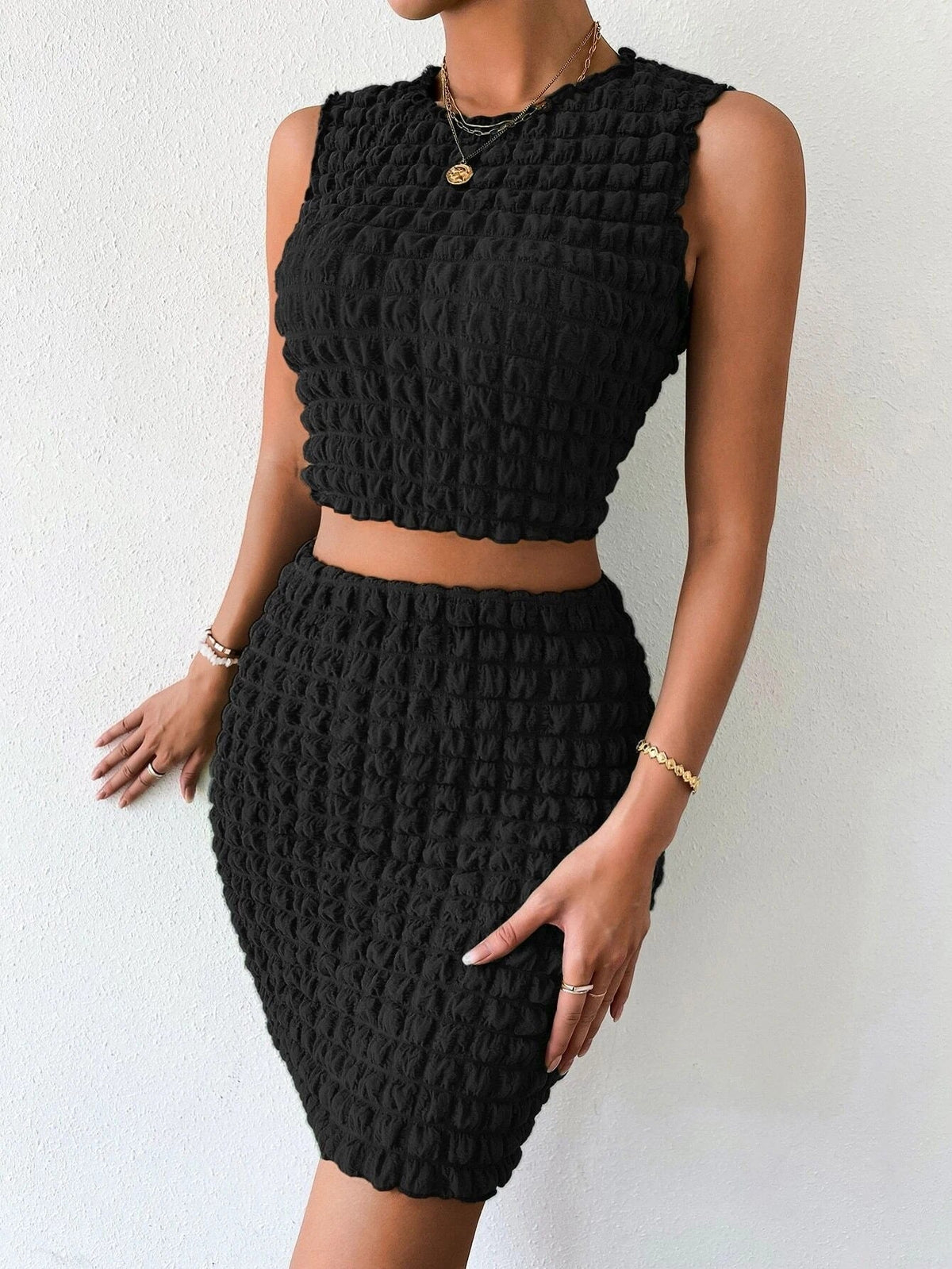 Dovinea | Damen Moderner Rock und Oberteil Set | Zweiteiler