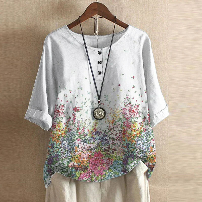 Lily | Laternenärmel Blumenmuster Bluse