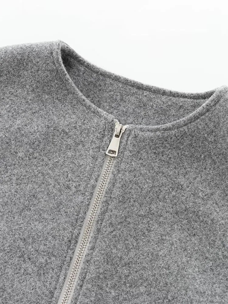 Damen Reißverschluss mit Taschen Übergangsjacke