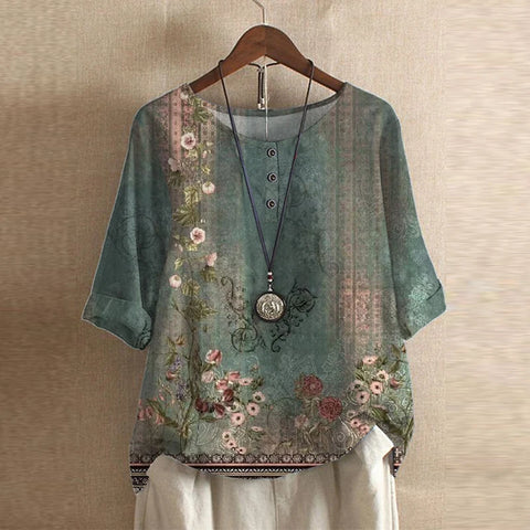 Lily | Laternenärmel Blumenmuster Bluse