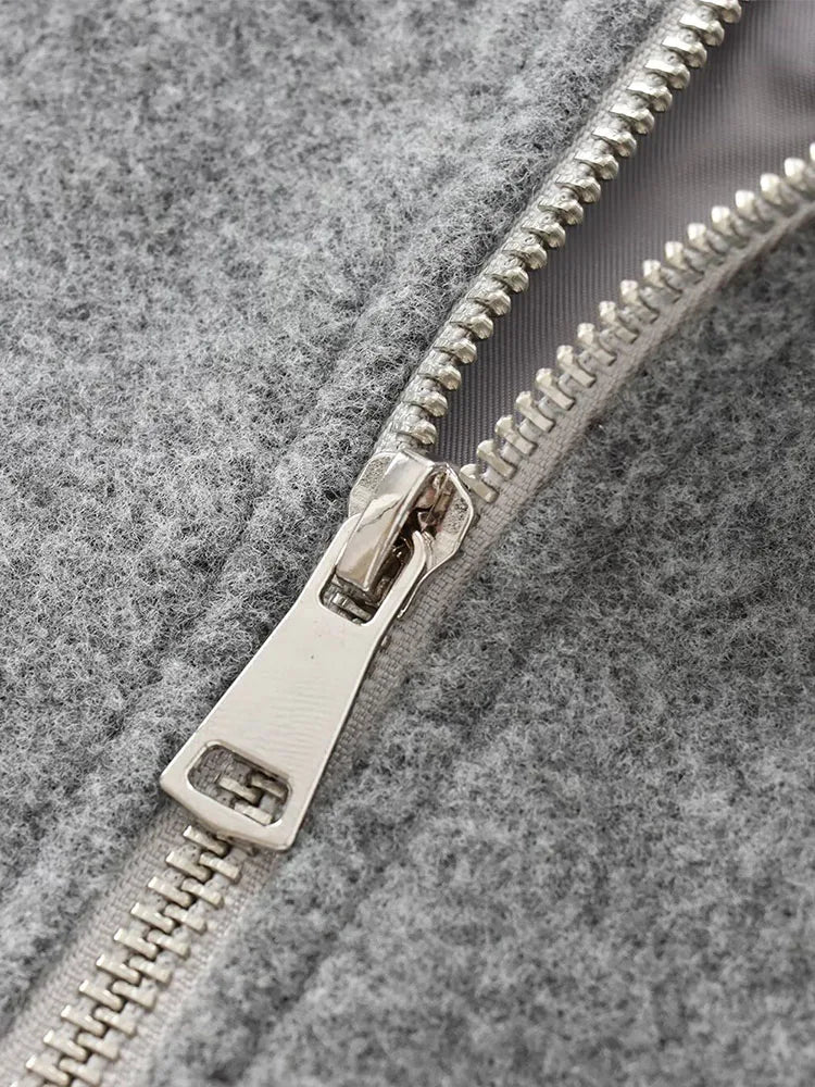 Damen Reißverschluss mit Taschen Übergangsjacke