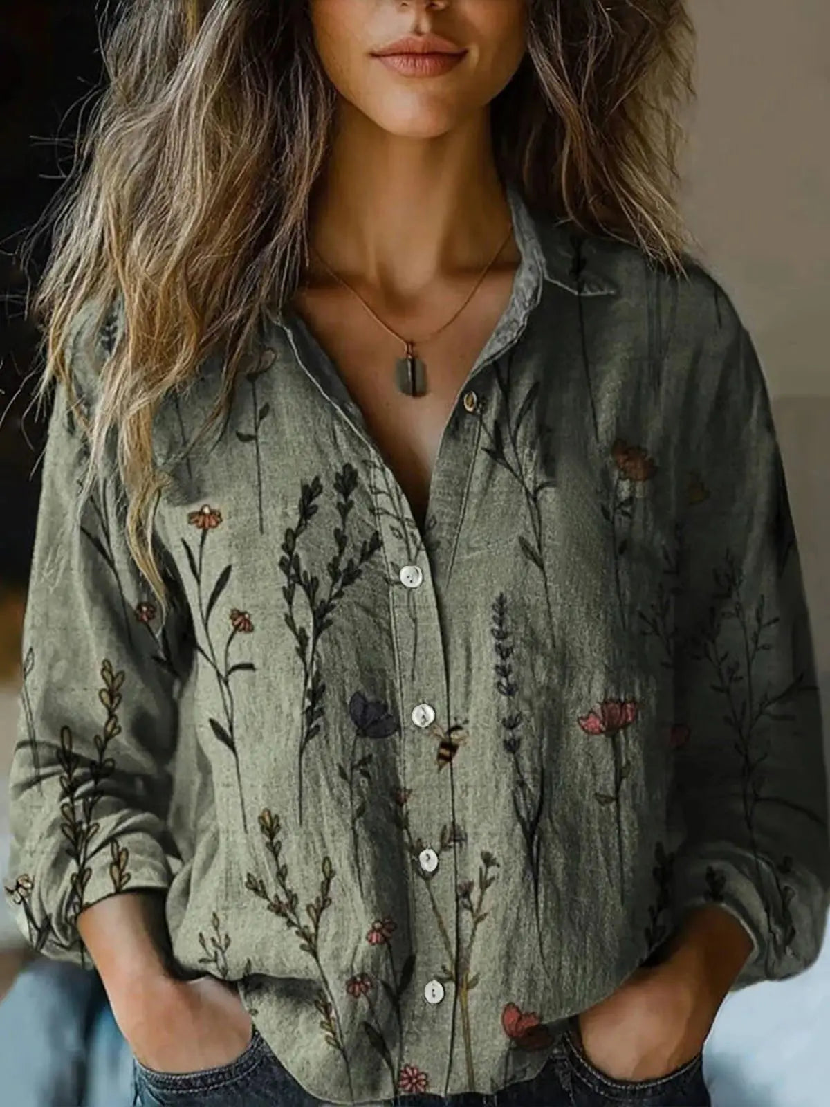 Keira | Camisa abotonada con estampado floral