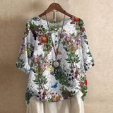 Lily | Laternenärmel Blumenmuster Bluse