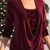 Kira | Top de manga larga con brillo para mujer | Elegante