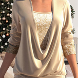 Kira | Top de manga larga con brillo para mujer | Elegante
