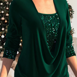 Kira | Top de manga larga con brillo para mujer | Elegante