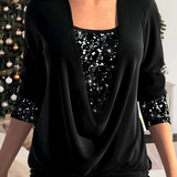 Kira | Top de manga larga con brillo para mujer | Elegante