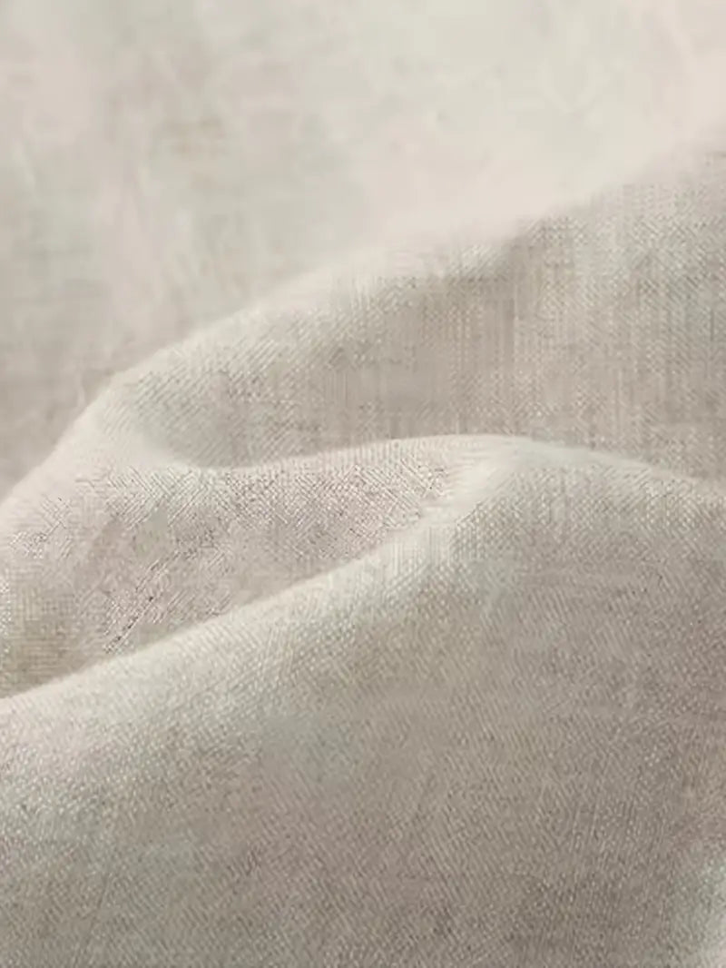 Herren Beige Weites Bein Leinenhose
