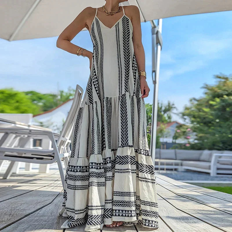 Damen Bedruckt Maxi Sommerkleid
