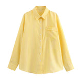 Blusa larga para mujer con rayas y cuello
