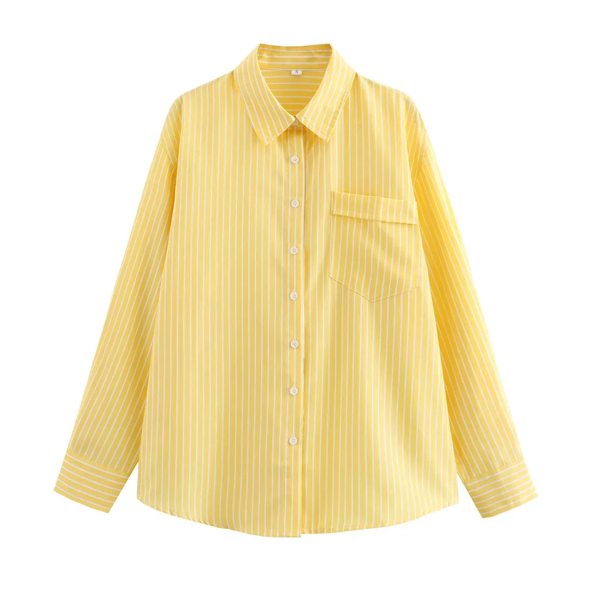 Blusa larga para mujer con rayas y cuello