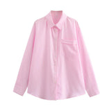 Blusa larga para mujer con rayas y cuello