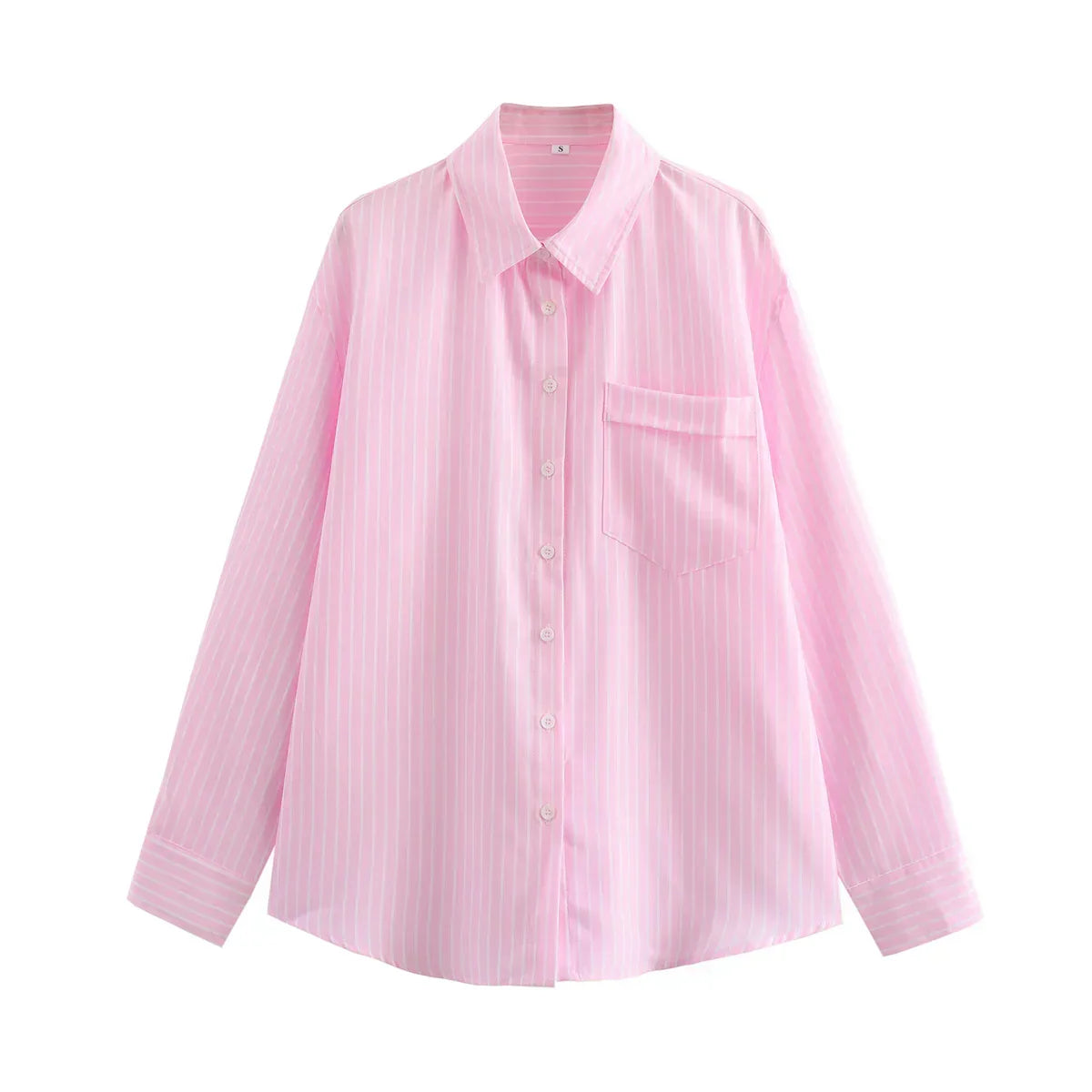 Blusa larga para mujer con rayas y cuello