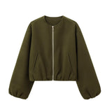 Damen Reißverschluss mit Taschen Übergangsjacke