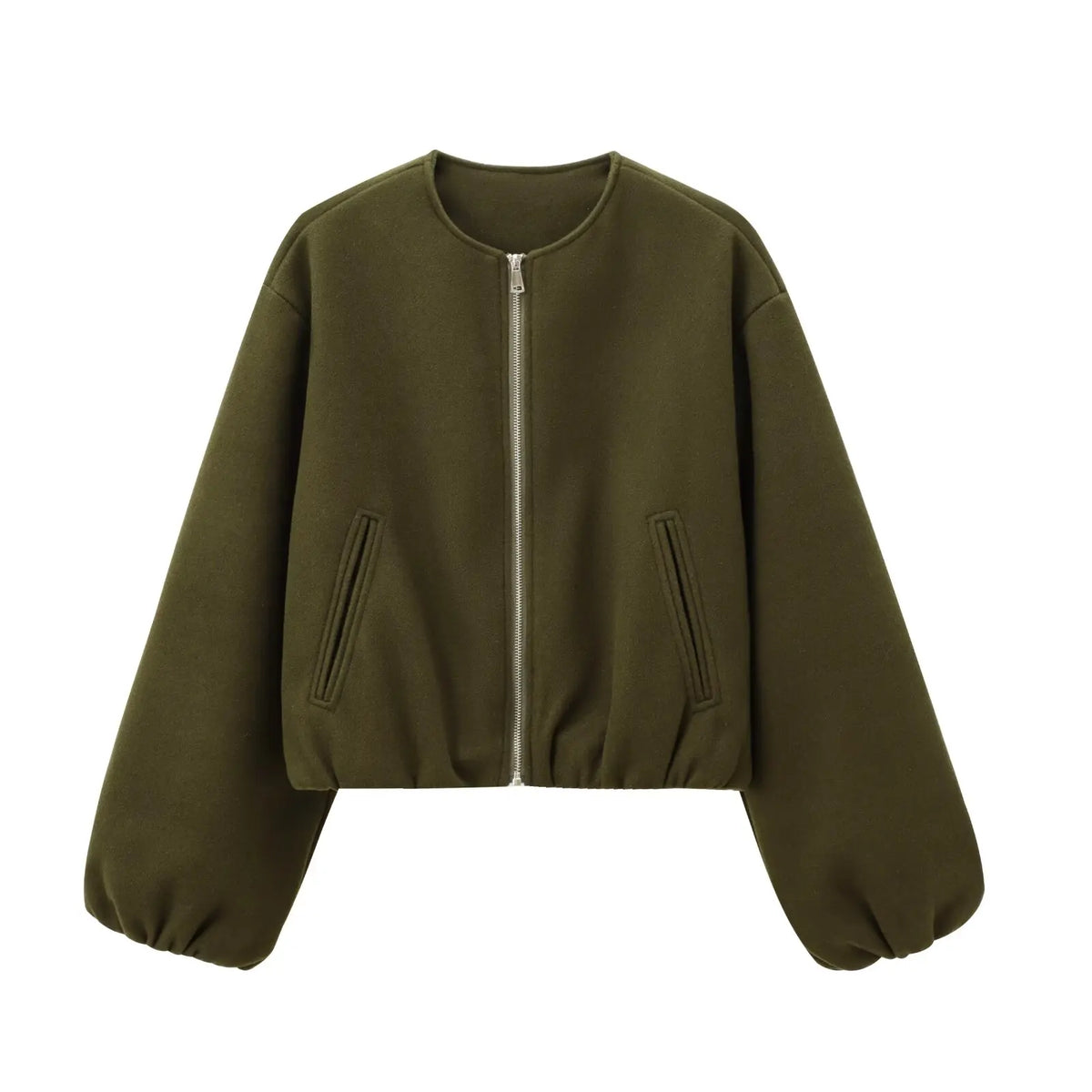Damen Reißverschluss mit Taschen Übergangsjacke