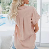 Loise | Damen Kragen Knopfbluse | Kurzarm