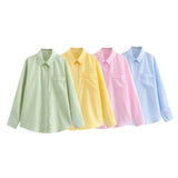 Blusa larga para mujer con rayas y cuello