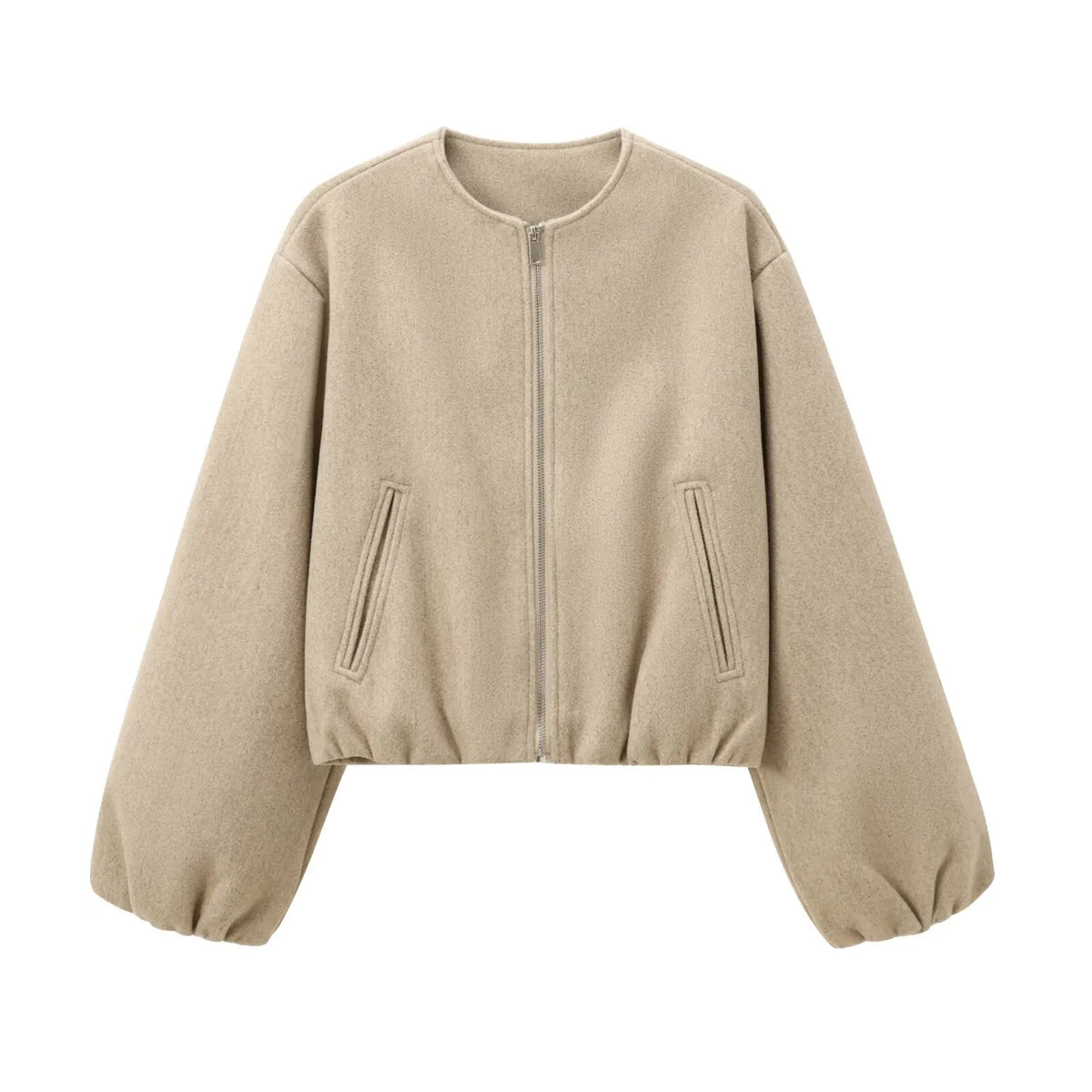 Damen Reißverschluss mit Taschen Übergangsjacke