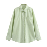 Blusa larga para mujer con rayas y cuello