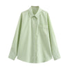 Blusa larga para mujer con rayas y cuello