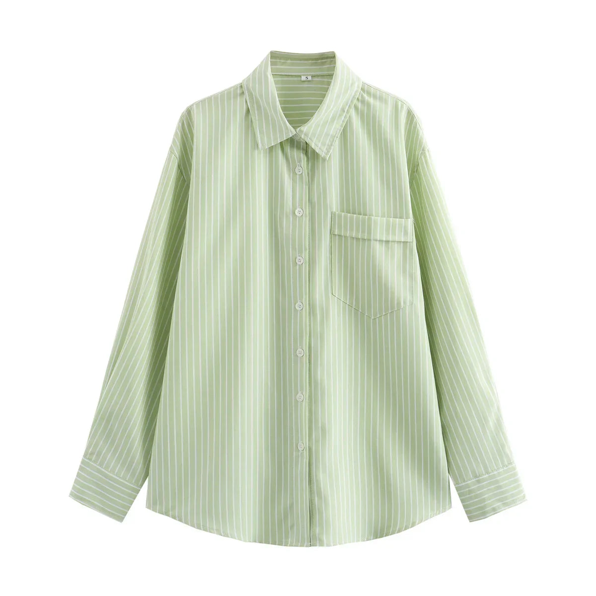 Blusa larga para mujer con rayas y cuello