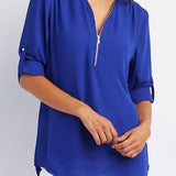 Gerda | Damen Lässiger Oberteil | Half-Zipper