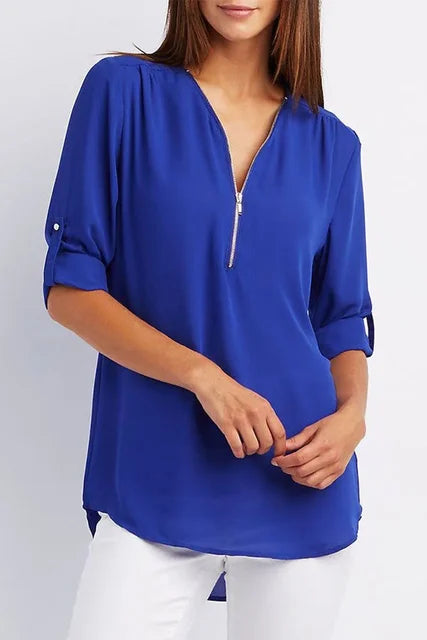 Gerda | Damen Lässiger Oberteil | Half-Zipper