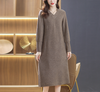 Damen V-Ausschnitt Midi Strickkleid