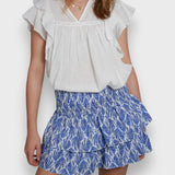 Ermella | Damen Sommer Gekräuselt Rock | Mini