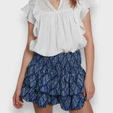 Ermella | Damen Sommer Gekräuselt Rock | Mini