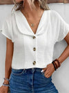 Allisson | Damen Stilvoll Elegant Bluse | Kurzarm