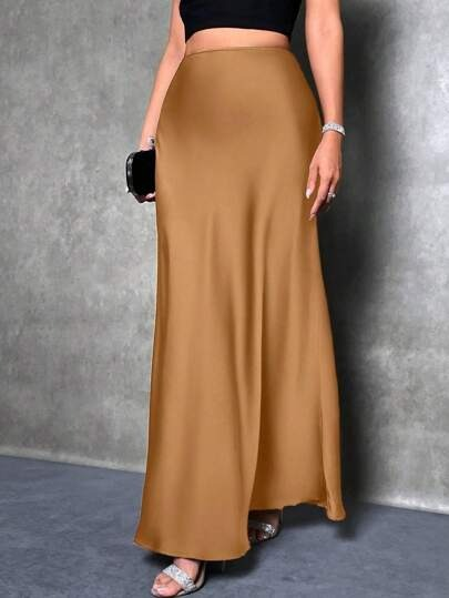 Theresia | Women's Elegant Shiny Skirt | Maxi