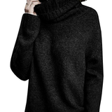 Damen Winter Rollkragen Longpullover