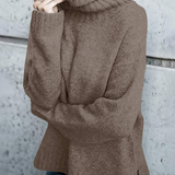 Damen Winter Rollkragen Longpullover
