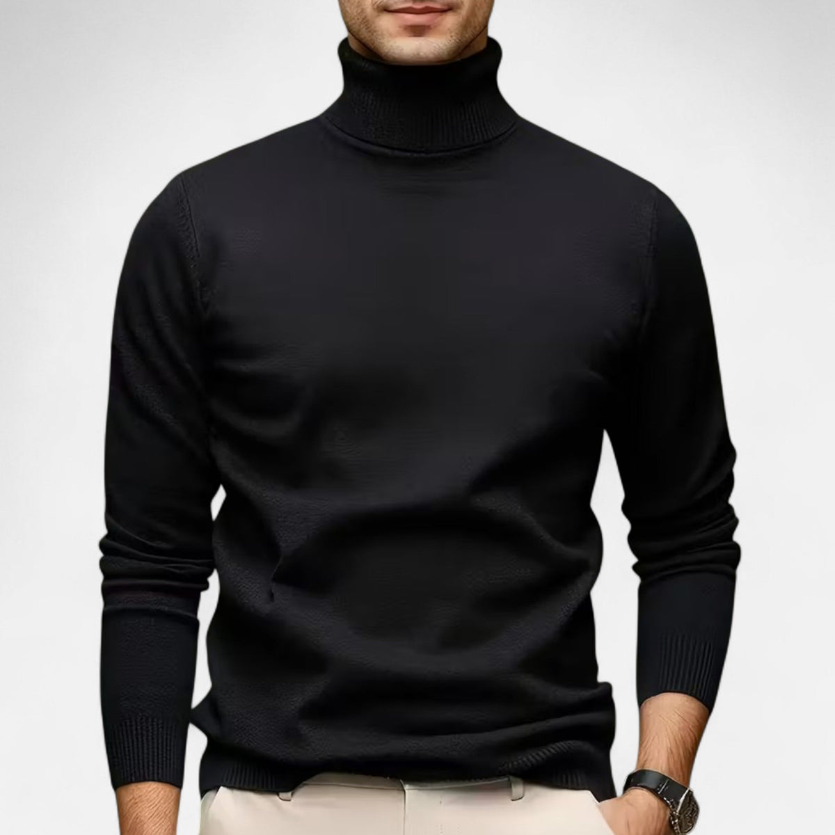Herren Strick Rollkragenpullover