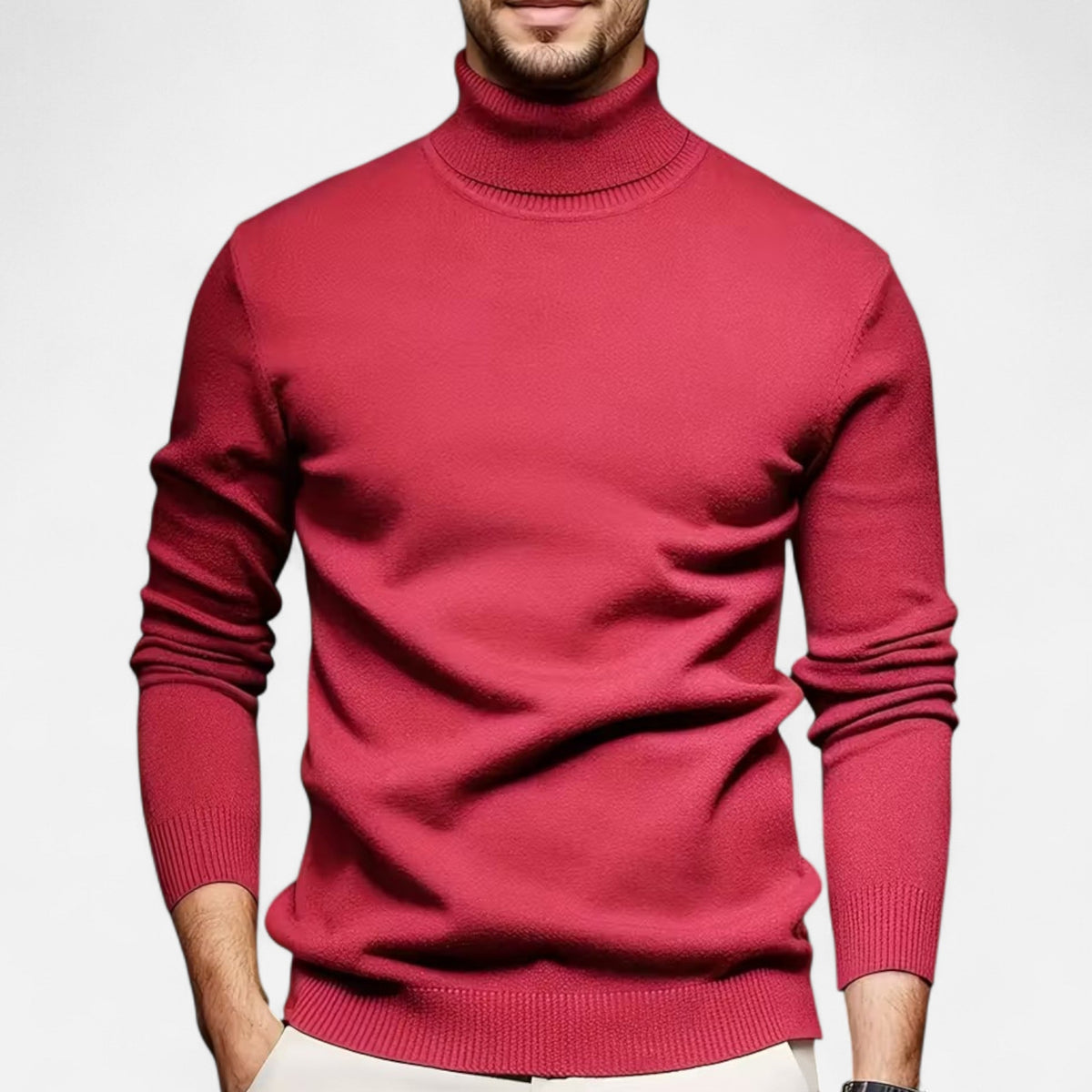 Herren Strick Rollkragenpullover
