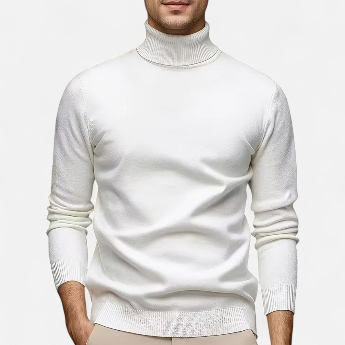 Herren Strick Rollkragenpullover