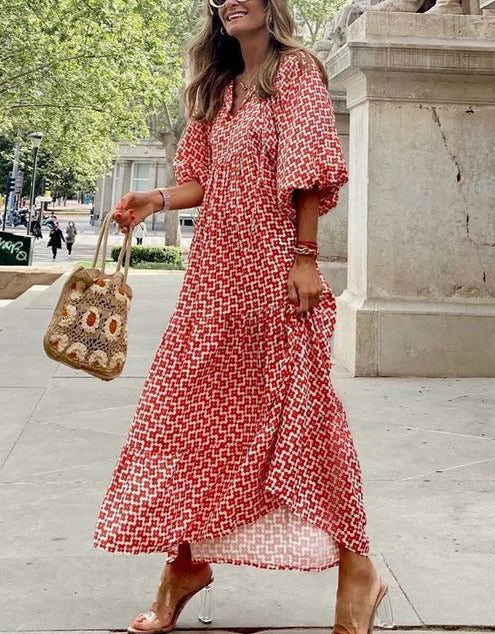 Berthilde | Robe d'été vintage pour femme | Maxi